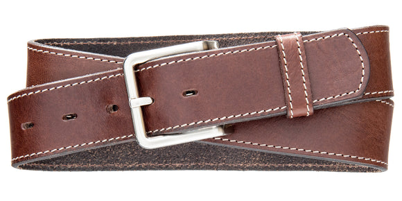 Women's Woven Leather and Nickel Design  Full Grain Leather Belt –  sourceapparel